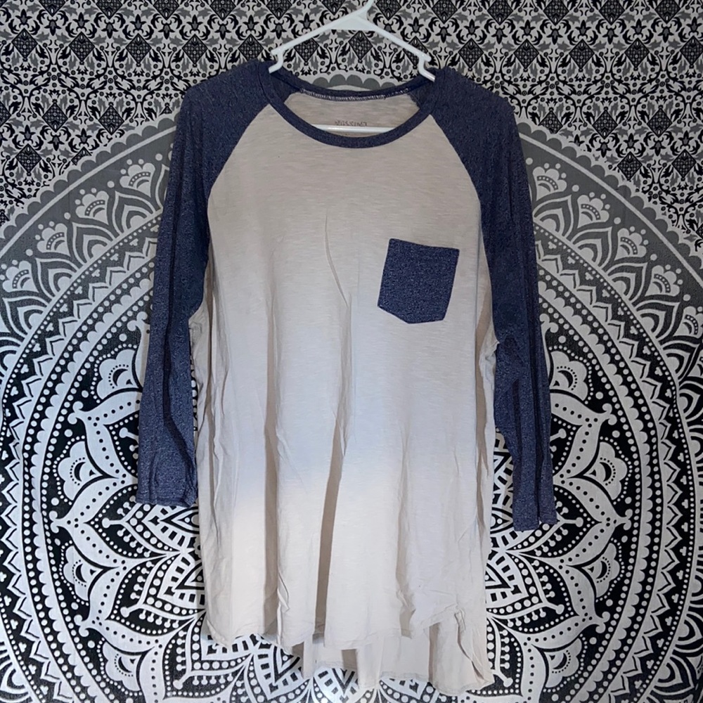 Three Quarter Sleeve Pocket Tee